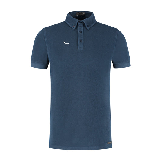 ALPHA5 - SHORT SLEEVE  - POLO SHIRT  - TOWEL CLOTHE - DARK BLUE - NEW FABRIC