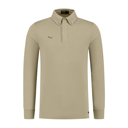 ALPHA8 - LONG SLEEVE - POLO SHIRT - LIGHT SWEAT/MODAL STRETCH - TAUPE - NEW STYLE - PROMOTIONAL OFFER
