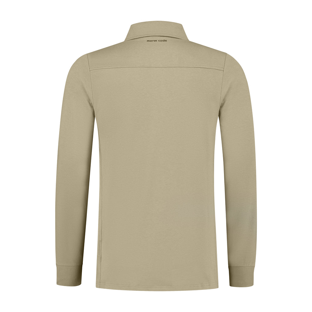 ALPHA8 - LONG SLEEVE - POLO SHIRT - LIGHT SWEAT/MODAL STRETCH - TAUPE - NEW STYLE