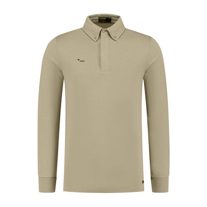 ALPHA8 - LONG SLEEVE - POLO SHIRT - LIGHT SWEAT/MODAL STRETCH - TAUPE - NEW STYLE - promotional offer