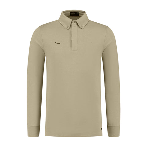 ALPHA8 - LONG SLEEVE - POLO SHIRT - LIGHT SWEAT/MODAL STRETCH - TAUPE - NEW STYLE